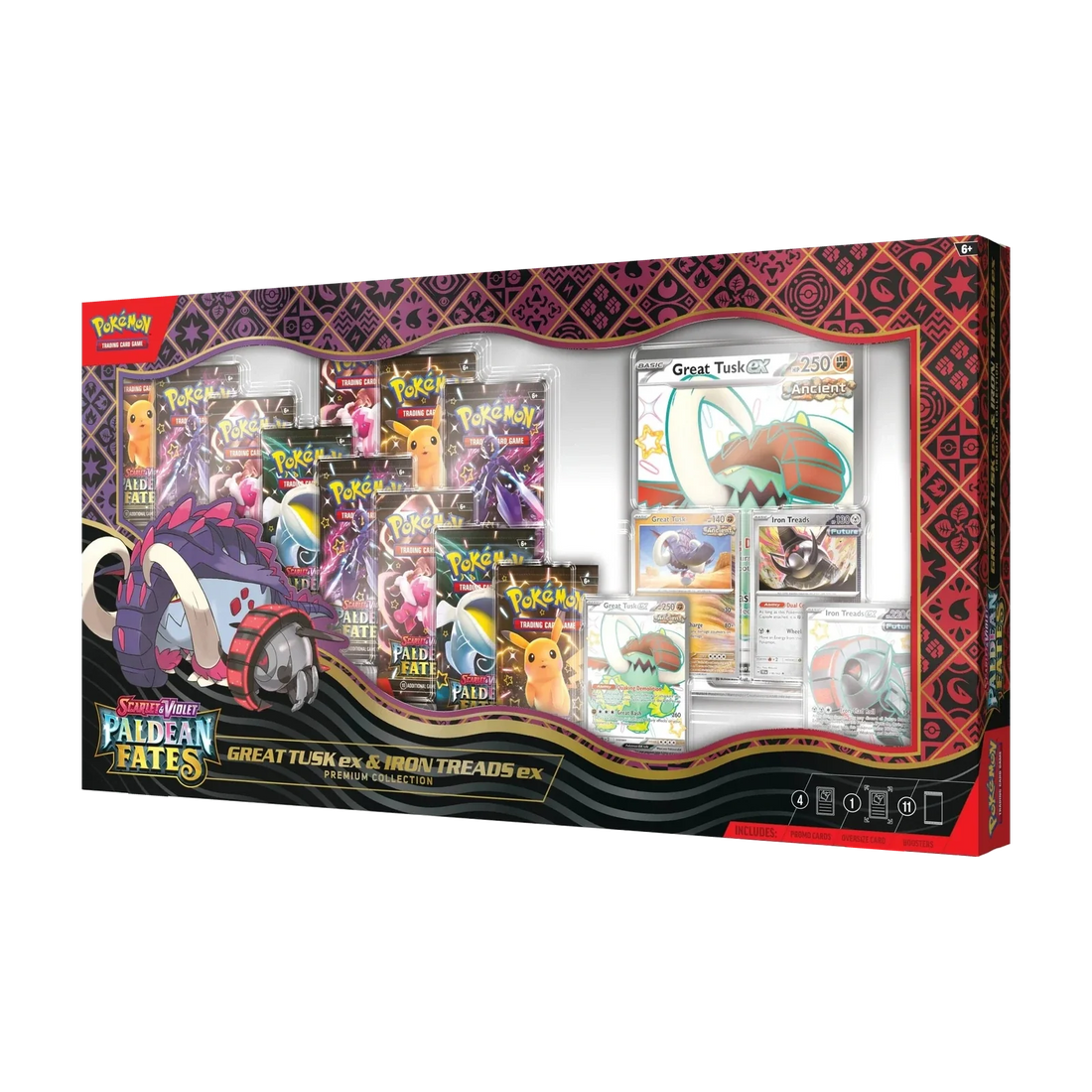 Paldean Fates Great Tusk ex & Iron Treads ex Premium Collection (anglais)
