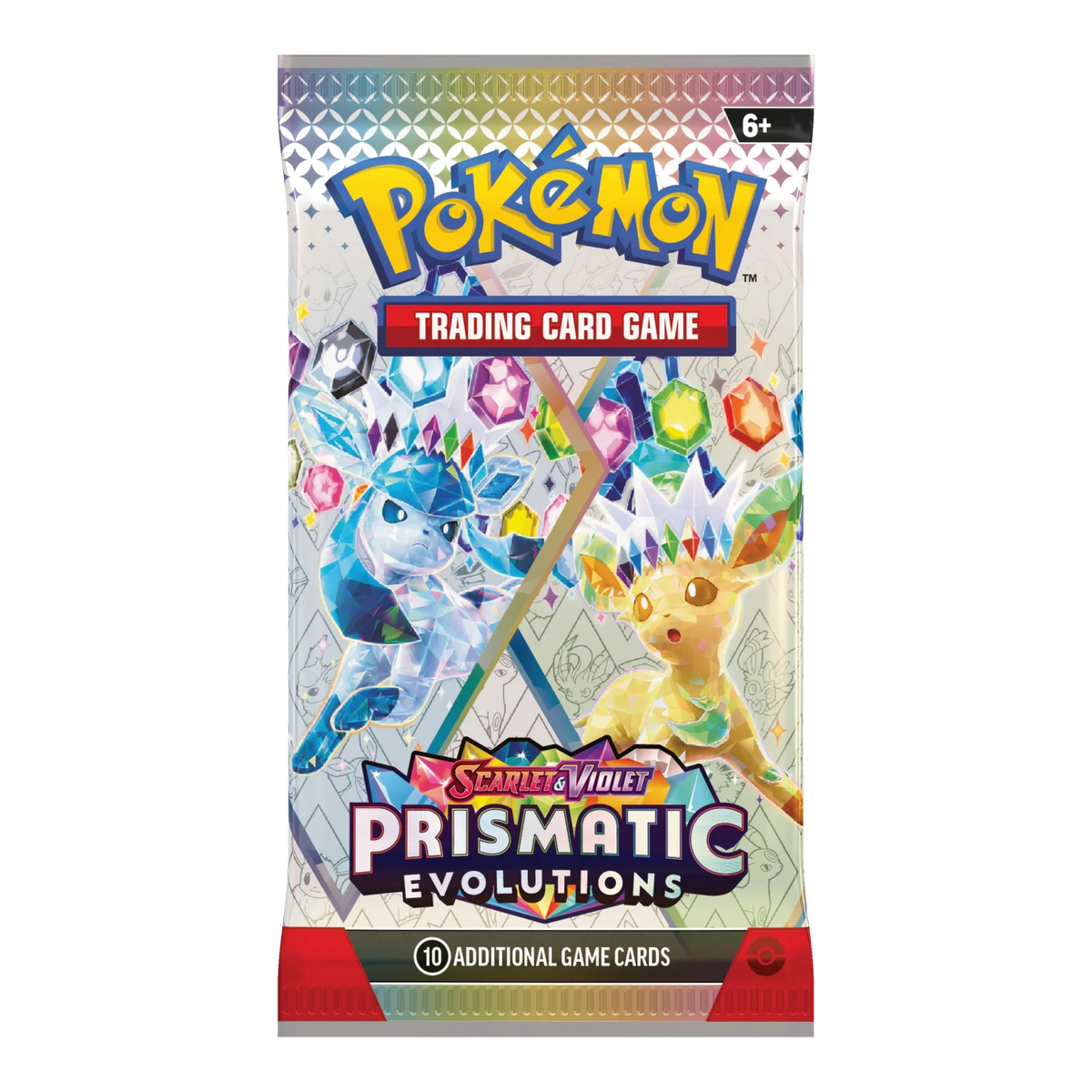 Prismatic Evolutions Booster Pack - boosterpack, artwork leafeon glaceon (verpakking kan variëren)