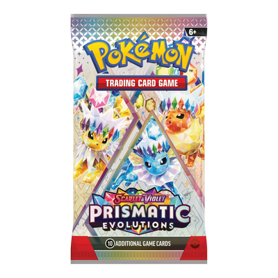Prismatic Evolutions Booster Pack - boosterpack, artwork vaporeon jolteon flareon (verpakking kan variëren)