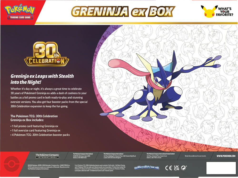 30th Celebration Greninja ex Box – achterkant