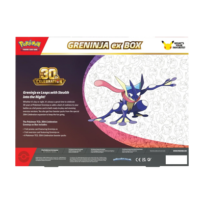 30th Celebration Greninja ex Box – achterkant