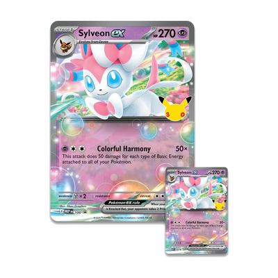 30th Celebration Sylveon ex Box (Engelse editie) – promokaart en oversized kaart