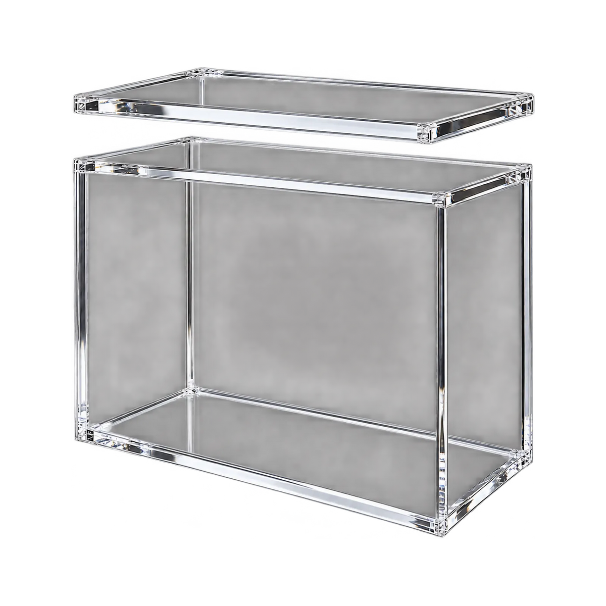 30th Celebration ETB Acrylic Protective Case - bovenkant en sluiting van de lege case. Gegenereerde productvisualisatie.