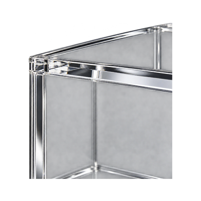 30th Celebration ETB Acrylic Protective Case - detail van acrylrand en paneelverbinding. Gegenereerde productvisualisatie.