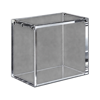 Booster Box Acrylic Protective Case - lege acryl case, schuin vooraanzicht. Gegenereerde productvisualisatie.