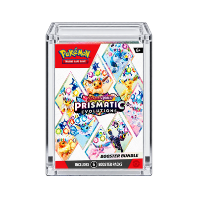 Booster Bundle Acrylic Protective Case - vooraanzicht met voorbeeldproduct. Gegenereerde productvisualisatie. Box niet inbegrepen.
