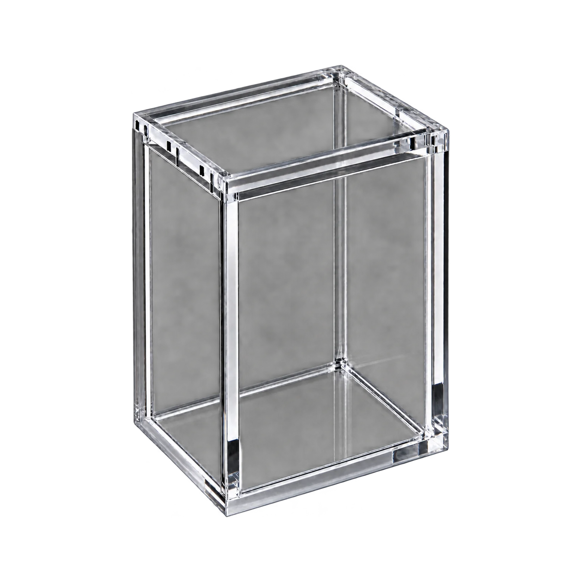 Booster Bundle Acrylic Protective Case - bovenkant en sluiting van de lege case. Gegenereerde productvisualisatie.