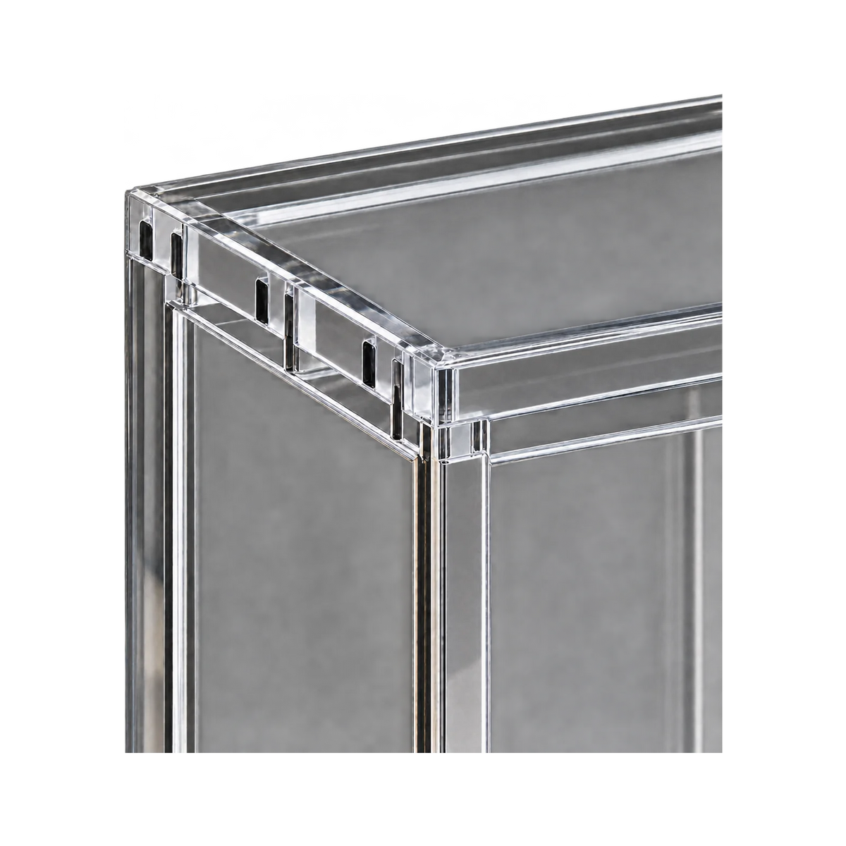 Booster Bundle Acrylic Protective Case - detail van acrylrand en paneelverbinding. Gegenereerde productvisualisatie.