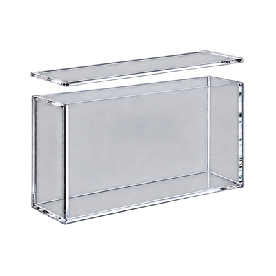 30th Celebration UPC Acrylic Protective Case - bovenkant en sluiting van de lege case. Gegenereerde productvisualisatie.