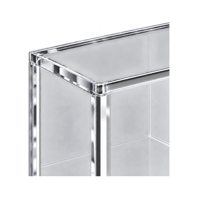 30th Celebration UPC Acrylic Protective Case - detail van acrylrand en paneelverbinding. Gegenereerde productvisualisatie.