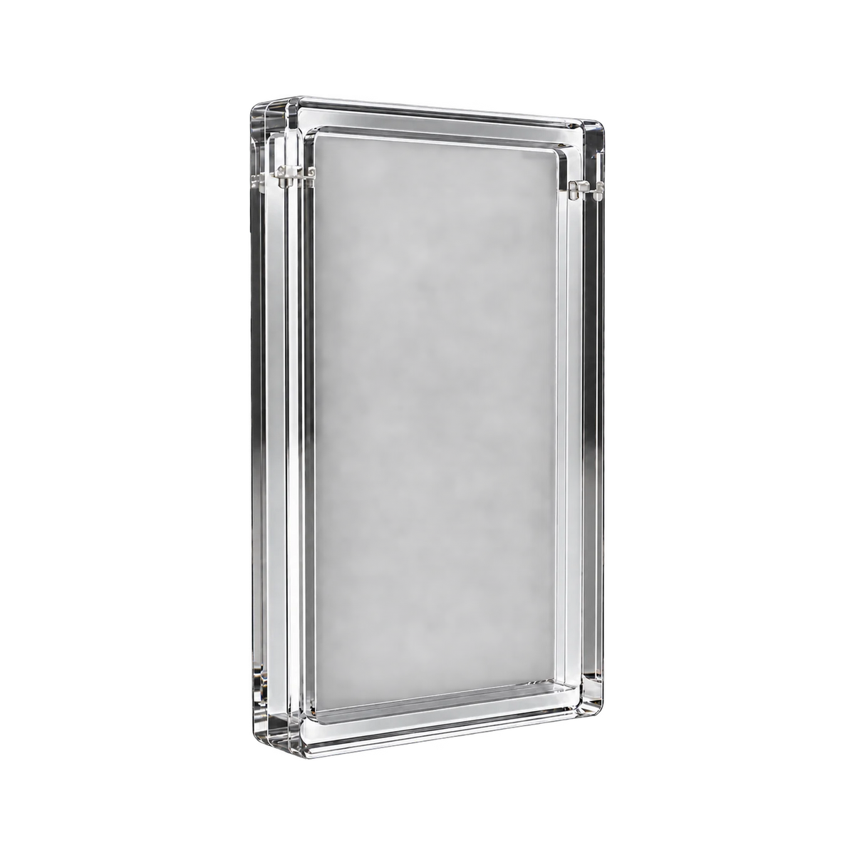 PSA Acrylic Protective Case - lege acryl case, schuin vooraanzicht. Gegenereerde productvisualisatie.