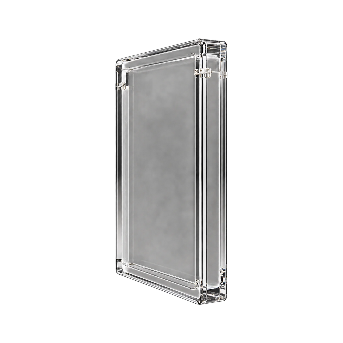 PSA Acrylic Protective Case - zijaanzicht van de lege acryl case. Gegenereerde productvisualisatie.