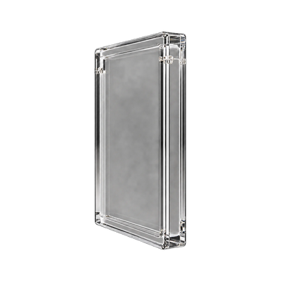 PSA Acrylic Protective Case - zijaanzicht van de lege acryl case. Gegenereerde productvisualisatie.