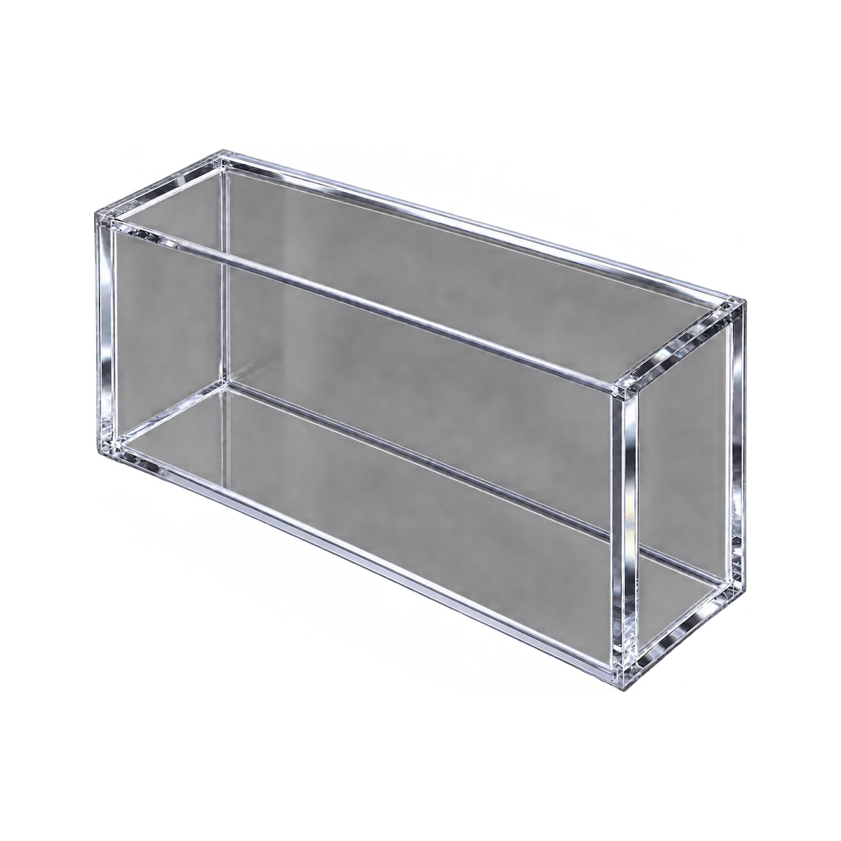 SPC Acrylic Protective Case - bovenkant en sluiting van de lege case. Gegenereerde productvisualisatie.