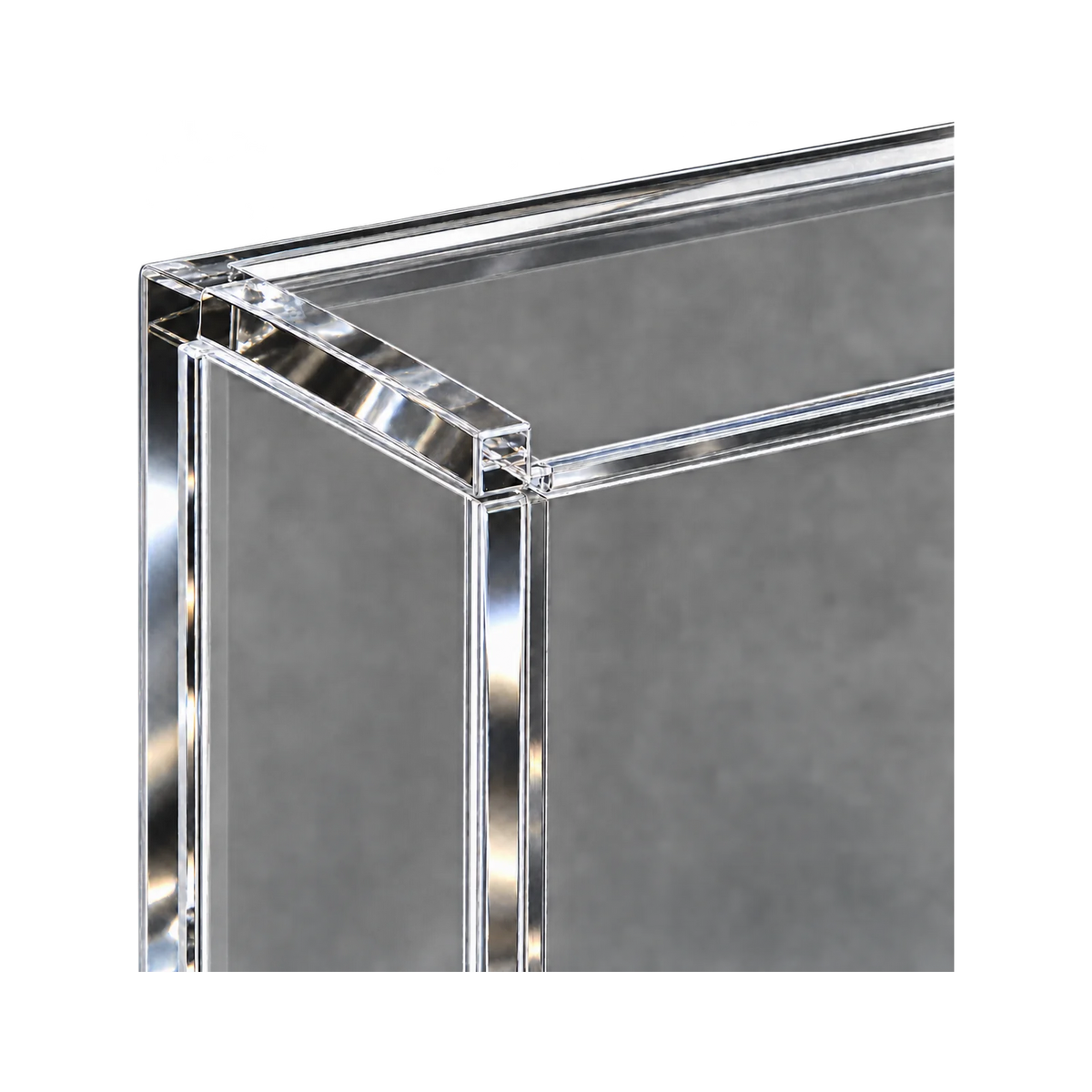 SPC Acrylic Protective Case - detail van acrylrand en paneelverbinding. Gegenereerde productvisualisatie.