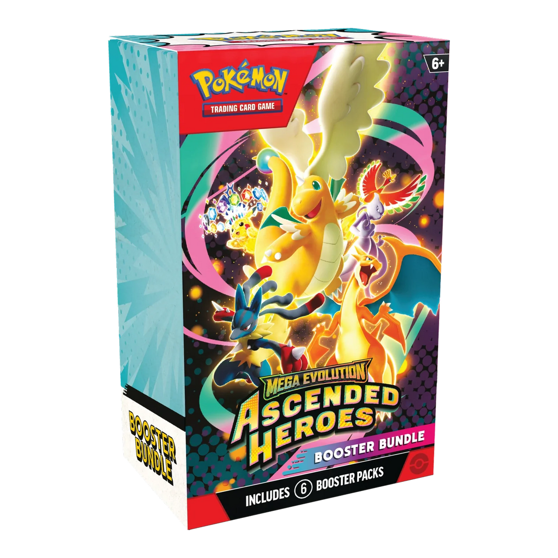 Ascended Heroes Booster Bundle – voorkant en linkerzijkant