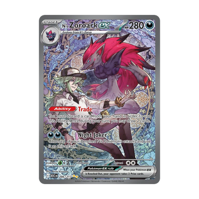 Ascended Heroes Booster Pack - chase-kaart 286 n s zoroark ex (Engels). Mogelijke pull; niet gegarandeerd inbegrepen.