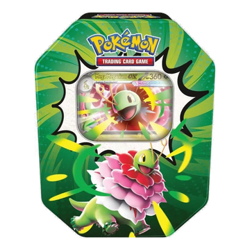Ascended Heroes Tin 4 Packs – tin Mega Meganium ex, voorkant (ontwerp kan variëren)