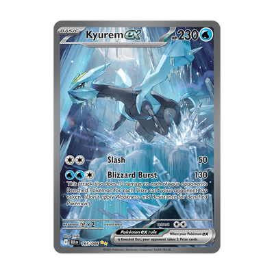 Chase-kaart: Kyurem ex 165, Black Bolt Booster Pack (Engels). Mogelijke pull; niet gegarandeerd inbegrepen.