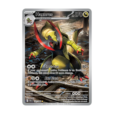 Chase-kaart: Haxorus 147, Black Bolt Booster Pack (Engels). Mogelijke pull; niet gegarandeerd inbegrepen.