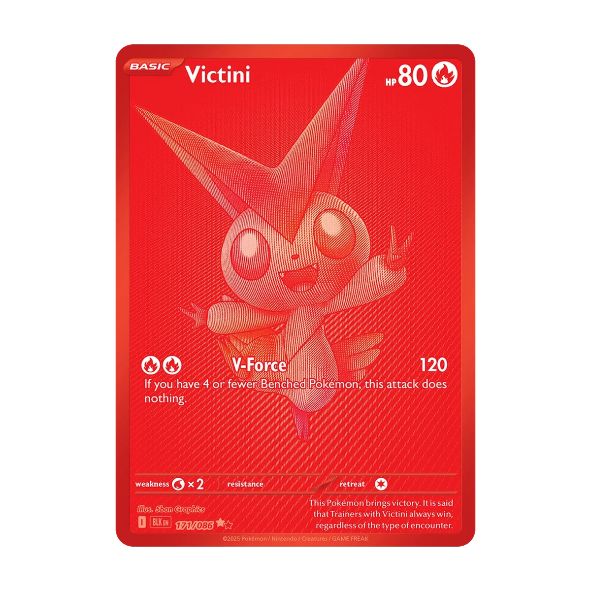 Black Bolt Booster Bundle – chase 171 victini (Engels). Mogelijke pull; niet gegarandeerd inbegrepen.
