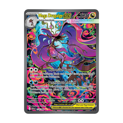 Chaos Rising Booster Pack - chase-kaart 118 mega dragalge ex (Engels). Mogelijke pull; niet gegarandeerd inbegrepen.