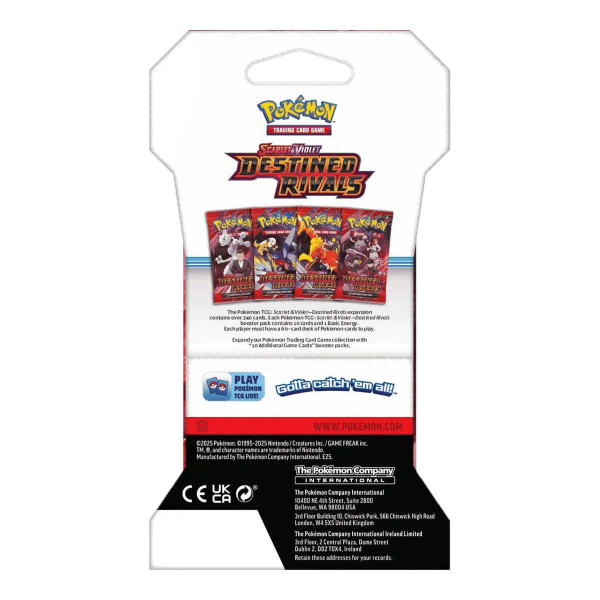 Destined Rivals Sleeved Booster Pack - achterkant verpakking