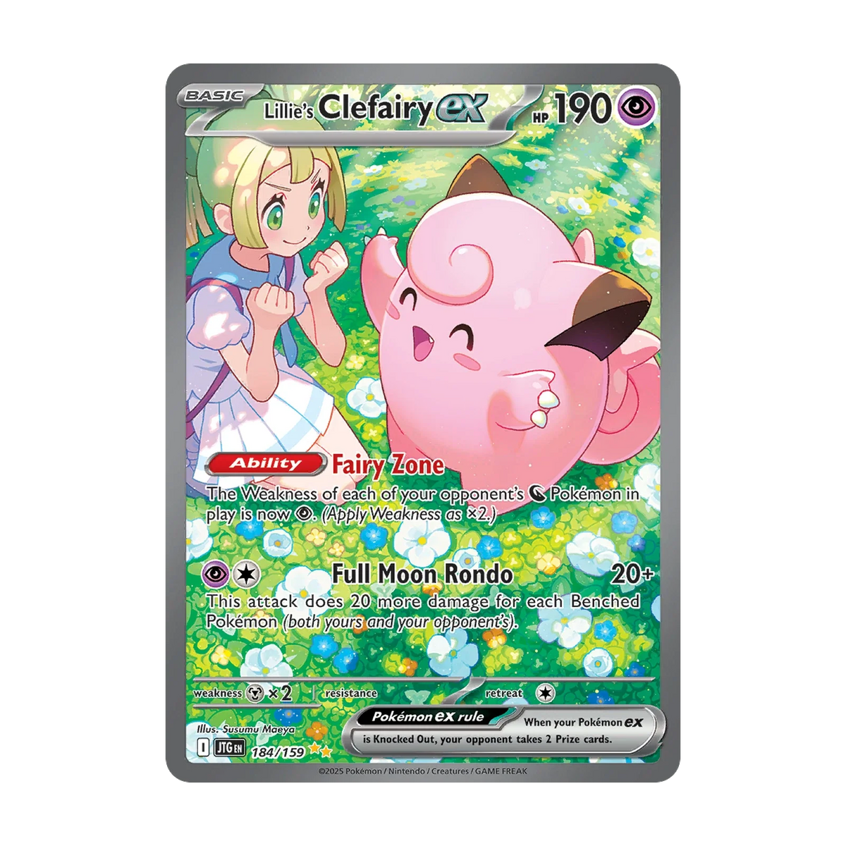 Chase-kaart: Lillie's Clefairy ex 184, Journey Together Booster Pack (Engels). Mogelijke pull; niet gegarandeerd inbegrepen.