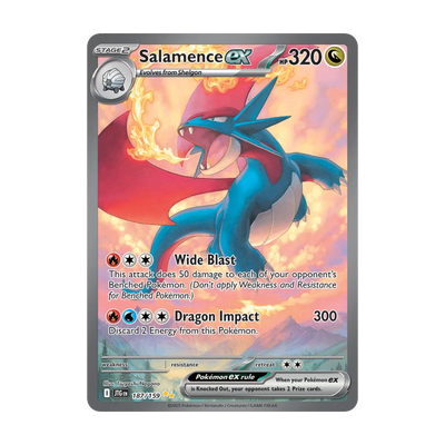 Chase-kaart: Salamence ex 187, Journey Together Booster Pack (Engels). Mogelijke pull; niet gegarandeerd inbegrepen.