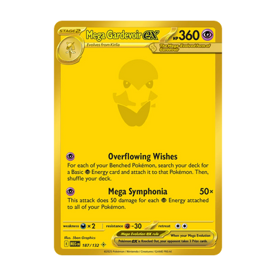 Chase-kaart: Mega Gardevoir ex 187, Mega Evolution Booster Pack (Engels). Mogelijke pull; niet gegarandeerd inbegrepen.