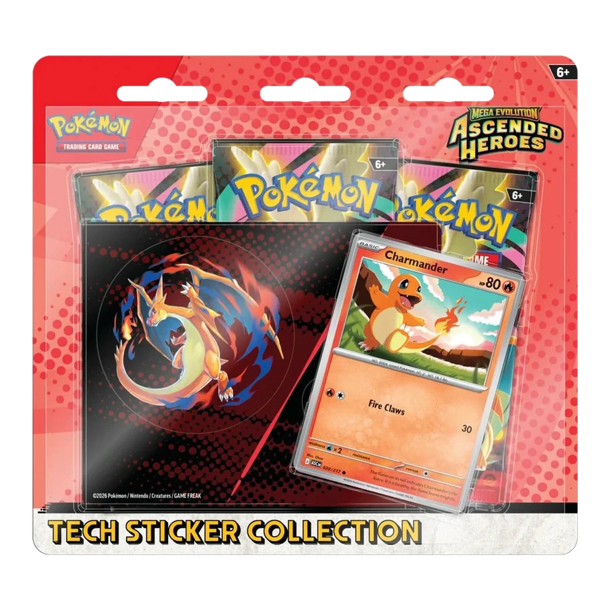 Ascended Heroes Tech Sticker Collection – Charmander – voorkant Charmander-uitvoering