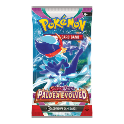 Paldea Evolved Booster Pack – Engelse verpakking, artwork Quaquaval