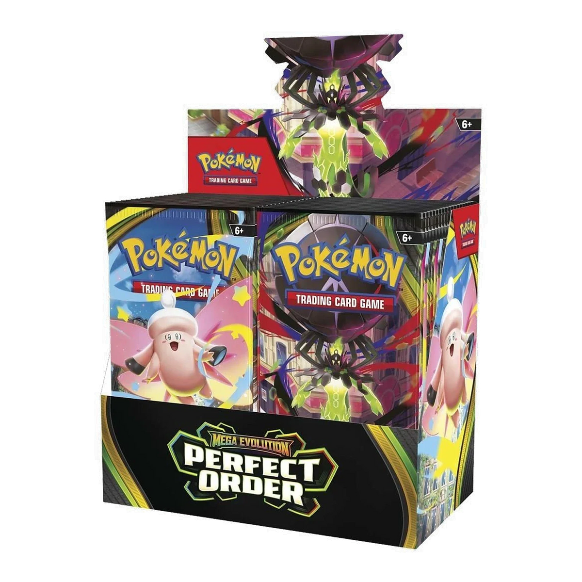 Perfect Order Booster Box – geopend als display, voorkant en rechterzijkant