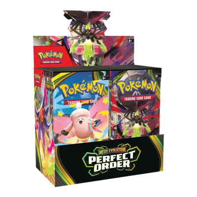 Perfect Order Booster Box – geopend als display, voorkant en linkerzijkant
