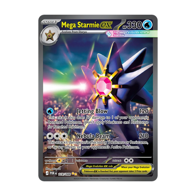 Perfect Order Booster Box – mogelijke chase-kaart 118-mega-starmie-ex; niet gegarandeerd inbegrepen