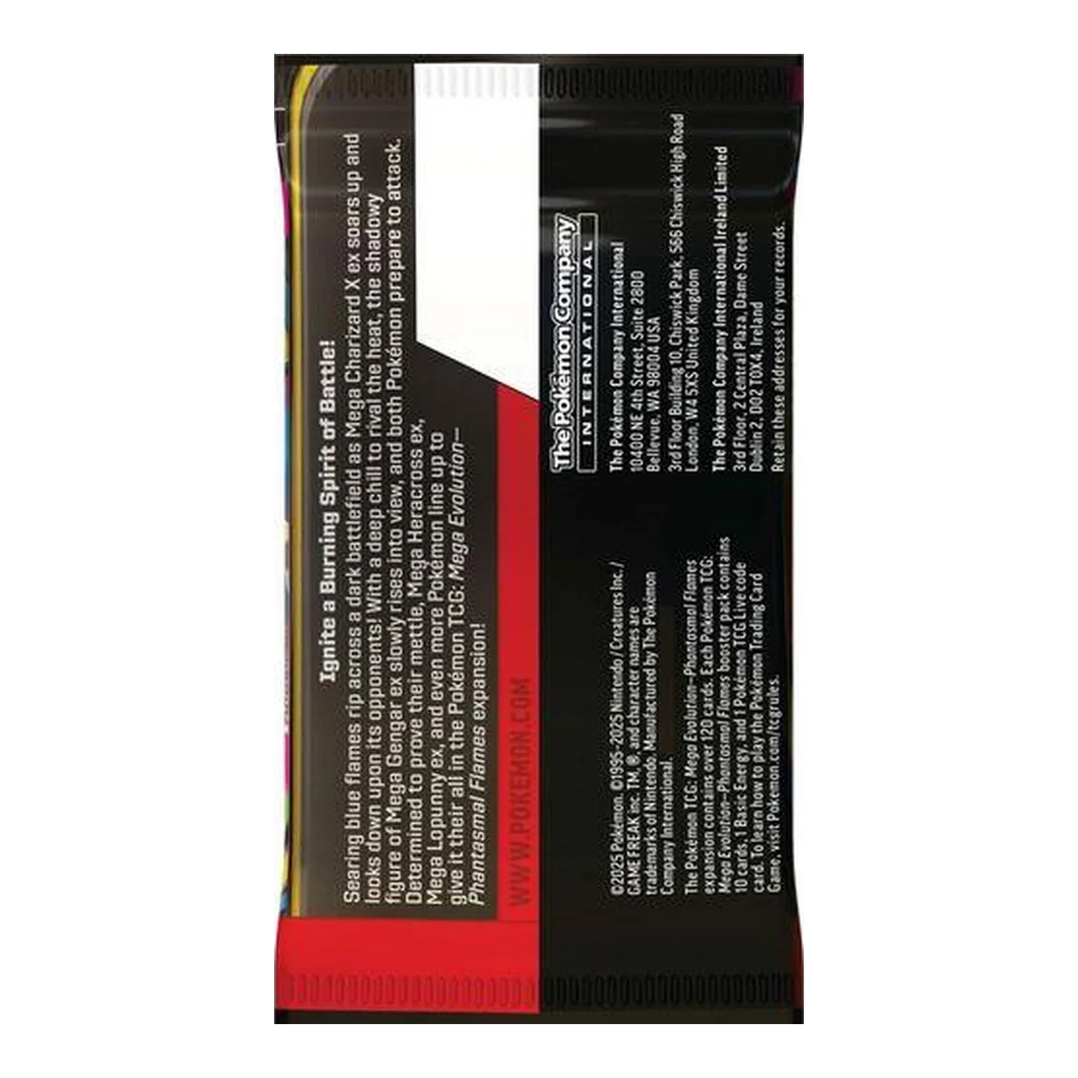 Phantasmal Flames Booster Pack - achterkant verpakking