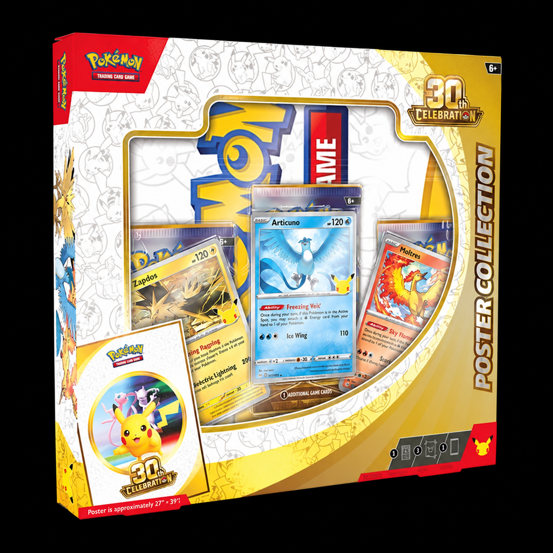 Pokémon 30th Celebration Poster Collection op zwarte achtergrond