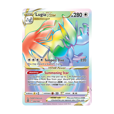 Chase-kaart: Lugia VSTAR 202, Silver Tempest Booster Pack (Engels). Mogelijke pull; niet gegarandeerd inbegrepen.