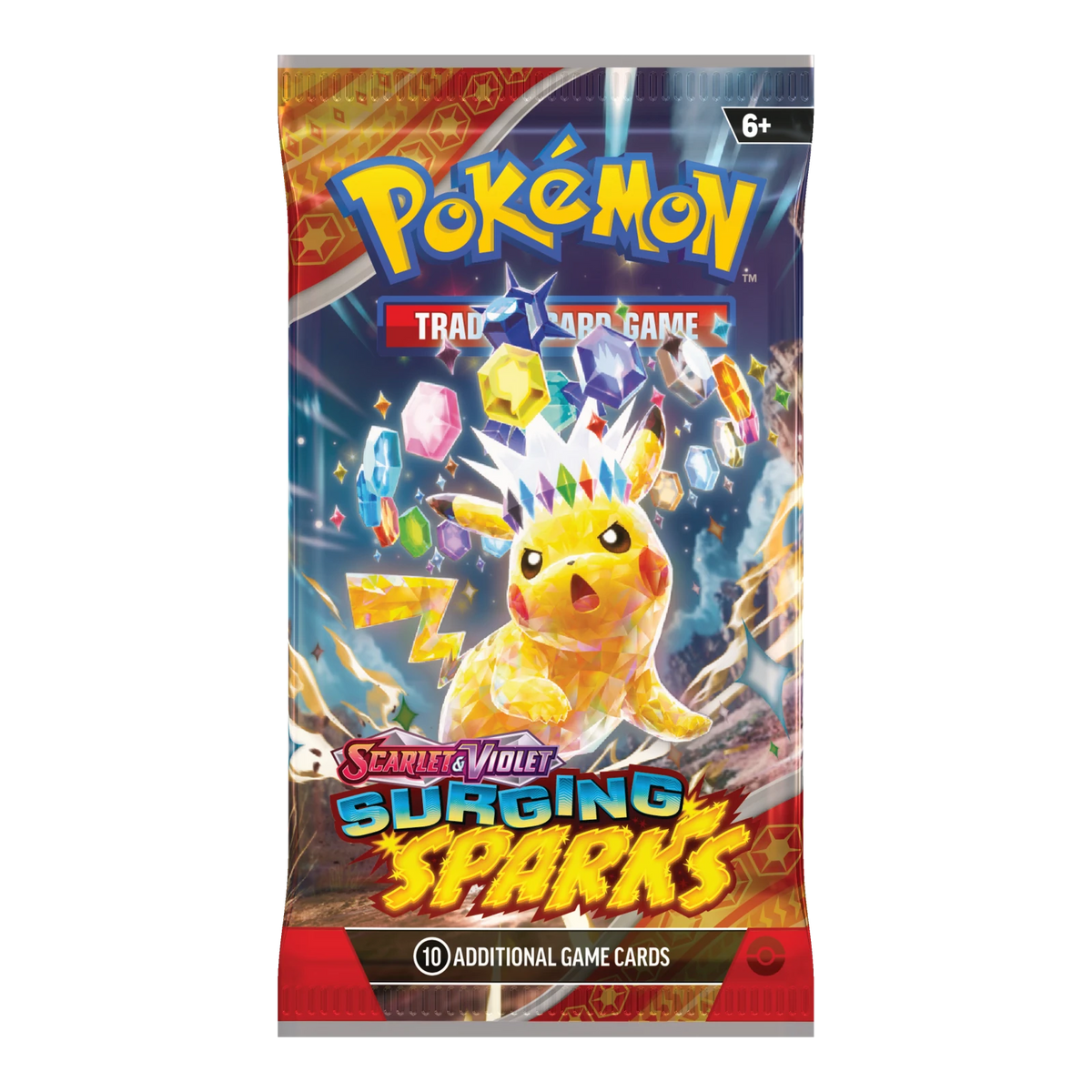 Surging Sparks Booster Pack - boosterpack, artwork pikachu (verpakking kan variëren)