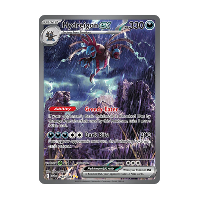 Chase-kaart: Hydreigon ex 169, White Flare Booster Pack (Engels). Mogelijke pull; niet gegarandeerd inbegrepen.